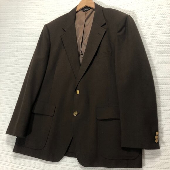 Harkwick Clothes Men's Brown Two Button Blazer Size‎ 46R - Picture 1 of 7